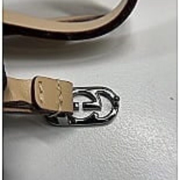 *GUCCI Beige Tan Thin Leather Belt GG Logo Buckle main image 8